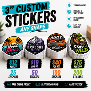 3 INCH STICKER DEALS – One Click Stick